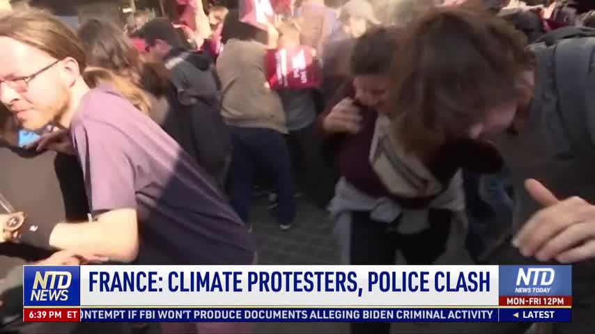 Police Clash With Climate Activists Ahead of TotalEnergies Meeting