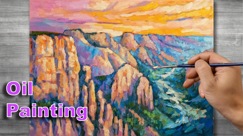 Sunset painting | Oil painting time lapse |#307