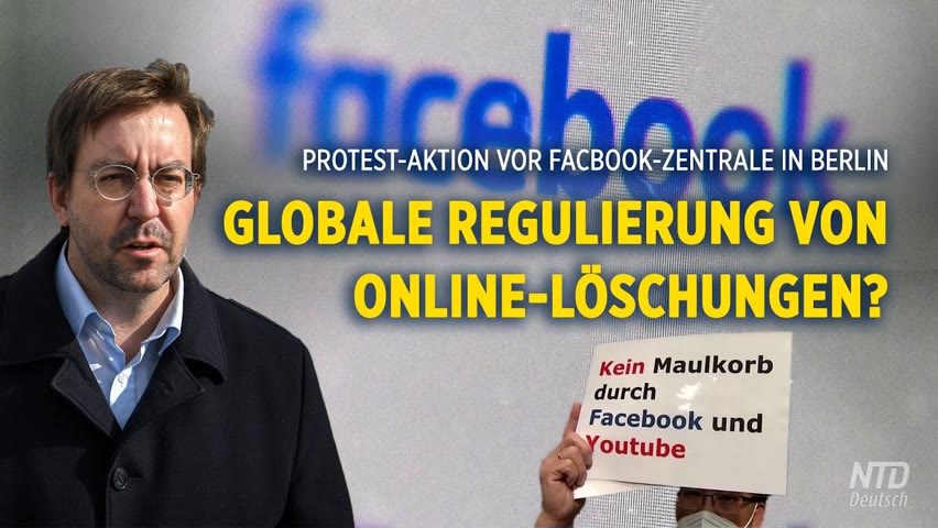 Löschung von Inhalten: 'Reporter ohne Grenzen' protestiert vor Facebook-Zentrale in Berlin