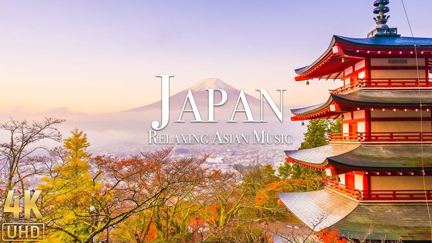 Japan 4K • Relaxing Asian Music, peaceful soothing instrumental music • Relaxation Film