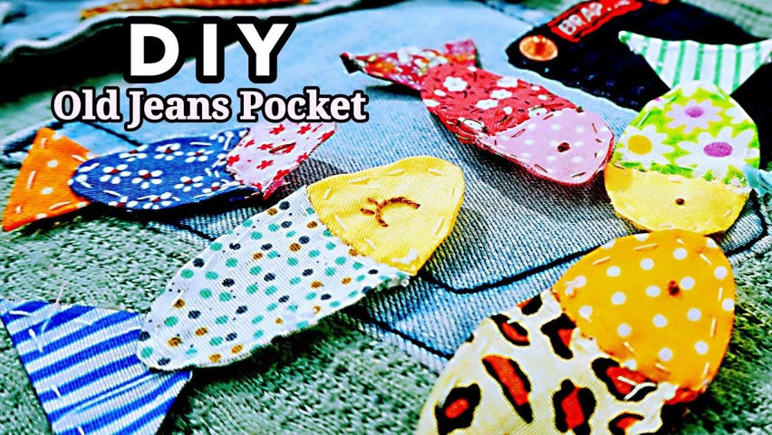 How to Recycle Jeans Pocket【DIY】Upcycling Old Jeans/Denim Pockets |Reuse/Recycling/Upcycling project