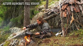 3 Day Autumn Bushcraft 🌳 Primitive Shelter Build, Cast-Iron Pot Cooking, ASMR (full version)