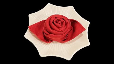 How to fold a cloth napkin into a rose for 1 minute