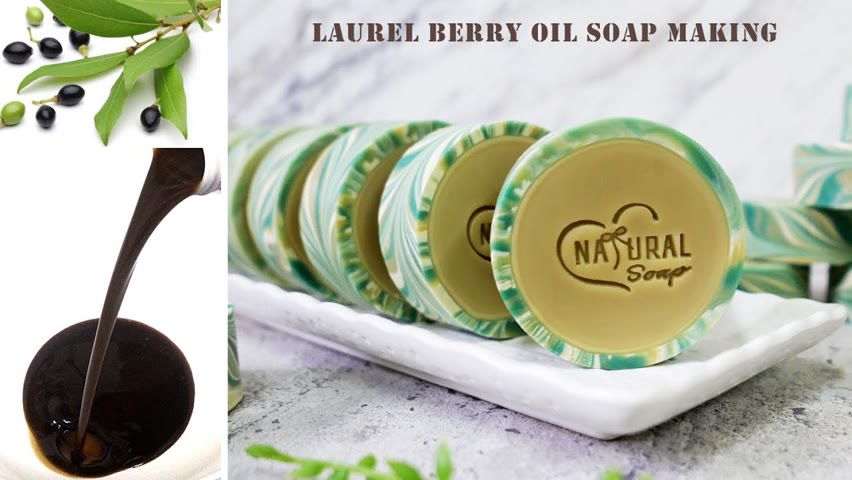 月桂果油皂 - laurel berry oil soap making, cold process - 手工皂