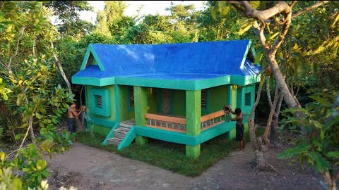 15 Days Decoration! Building Bamboo House To  Mud House Design With Beautiful Roof Blur