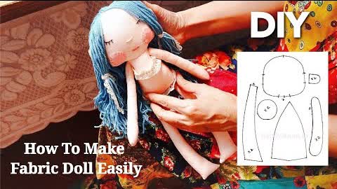 How To Make Fabric Doll Easily / Hairstyles with Yarn #HandyMumLin