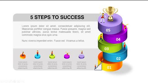Create 5 Steps to Success Slide in PowerPoint Tutorial 908
