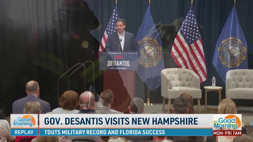 Desantis Visits New Hampshire, Touts Military Record and Florida Success