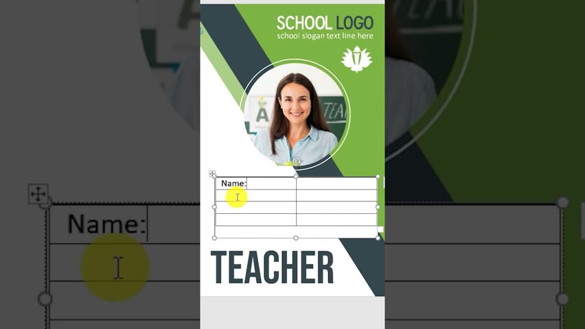 Teacher ID Card Design in MS Word | Free MS Word Template