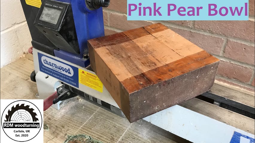 Wood turning - Pink Pear Bowl