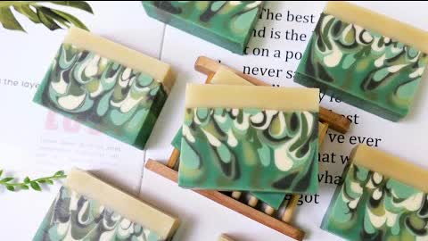 大麻籽油渲染皂 - Hempseed oil handmade soap with drop swirl design - 手工皂