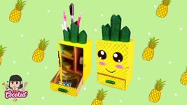 DIY Pineapple Desk Organizer | School Hacks | DIY Pencil Holder