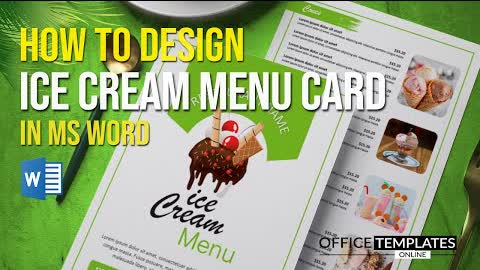 How to design Ice Cream Menu Card in MS Word | Restaurant Ice Cream Menu | DIY Tutorial