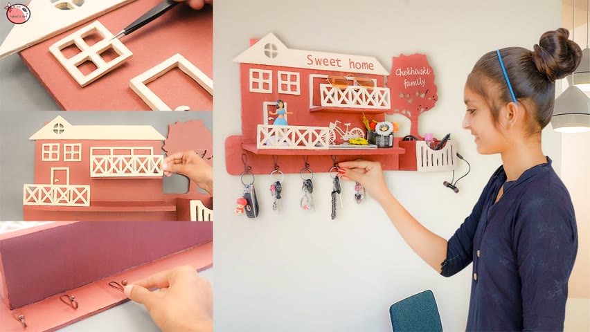 11 DIY Home Organization Ideas | Key Stand/Holder | "Home Sweet Home" For Teenagers
