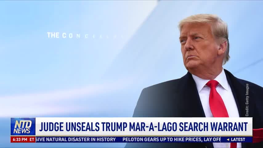 Judge Unseals Trump Mar-a-Lago Search Warrant