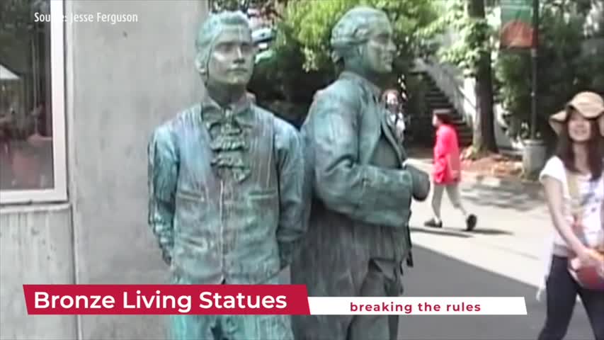 Bronze Living Statues breaking the rules.