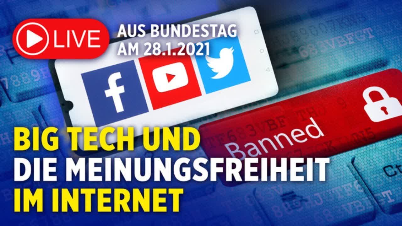 Live aus dem Bundestag – AfD macht „Big Tech und die Meinungs­freiheit im Inter­net“ zum Thema