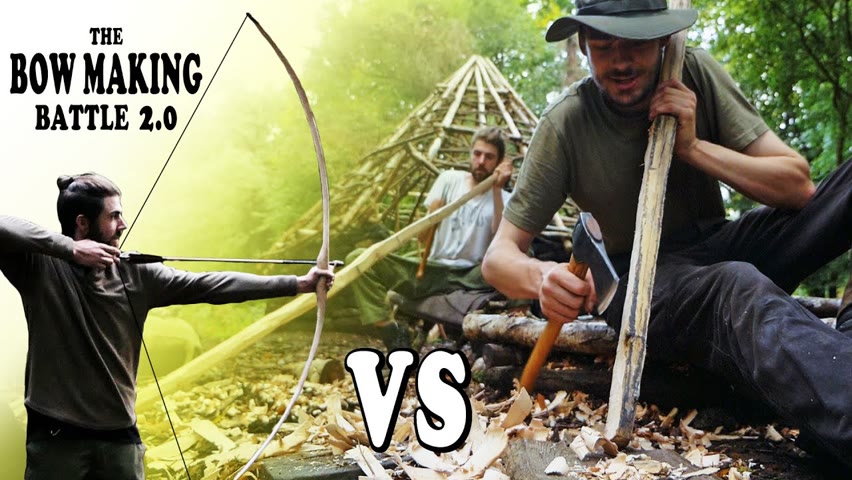 Survival BOW MAKING with Knife & Axe (How-to ft. Master Bowyer)