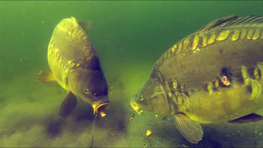 Catching carp underwater PART 2 (High quality)
