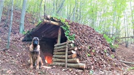 Viking House: Primitive Bushcraft Shelter Build with Hand Tools, Vikings, Wild Camping, Survival