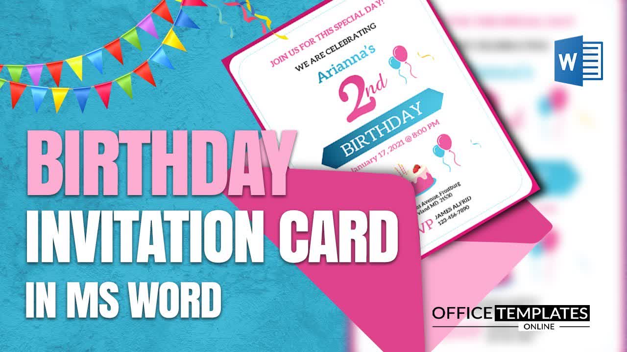 How to design Baby Birthday Invitation Card in MS Word | DIY Tutorial