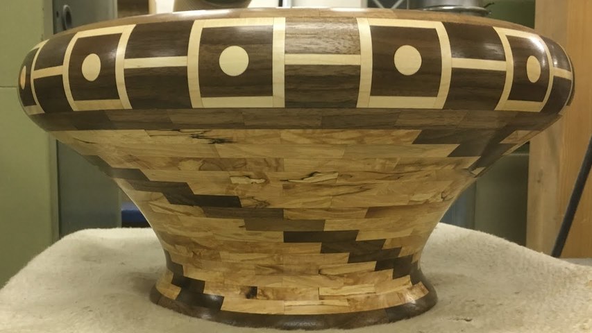 Segmented Maple and Walnut Bowl | Segment Skål #23 | Woodturning