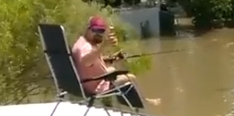 Stunning: Man Casually Drinks Beer While Fishing—But Then You See Where He Is
