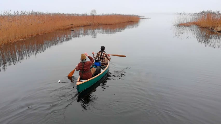 Bushcraft Canoe Camp on a Remote Misty Island