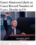 We can tell Fauci is a liar again after few months because Fauci said Omicron Likely to Cause Record Number of Cases Deaths in US