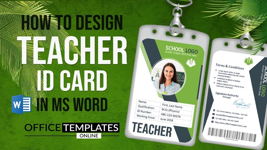 How to Design Teacher ID Card in MS Word - DIY Teacher's Photo & Name Badge