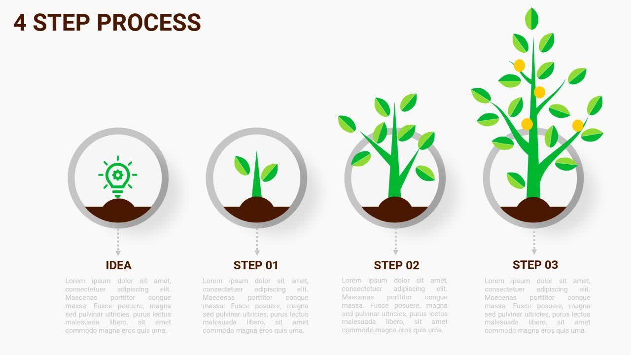 4 Steps Growth Slide in PowerPoint