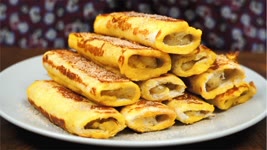 Easy Banana French Toast Recipe | Banana Bread Toast Roll Ups for Breakfast