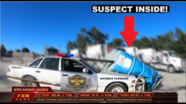Police Car Ram Porta Potty With Criminal Inside! Crown Rick Auto