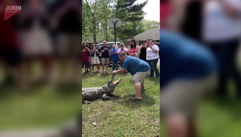 Couple Uses Alligator for Baby Gender Reveal