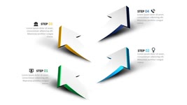 4 Arrow Options with shadow effect template in PowerPoint