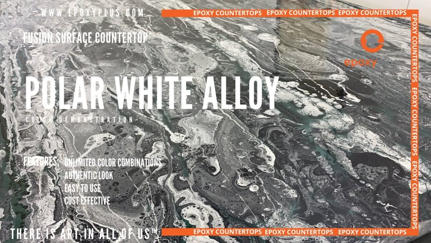 CLASSIC EPOXY COUNTERTOP- POLAR WHITE ALLOY