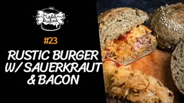 Rustic burger with sauerkraut, hemp bun and bacon | Little Kitchen