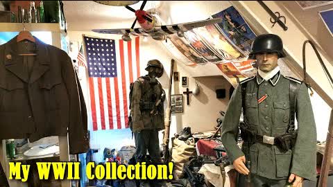 WW2 Private Collection Tour [2021] My WWII History Room - Machine Guns, Helmets, Uniforms and more!!