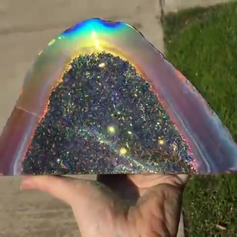Groovy Geode Reflects Rainbow Colors