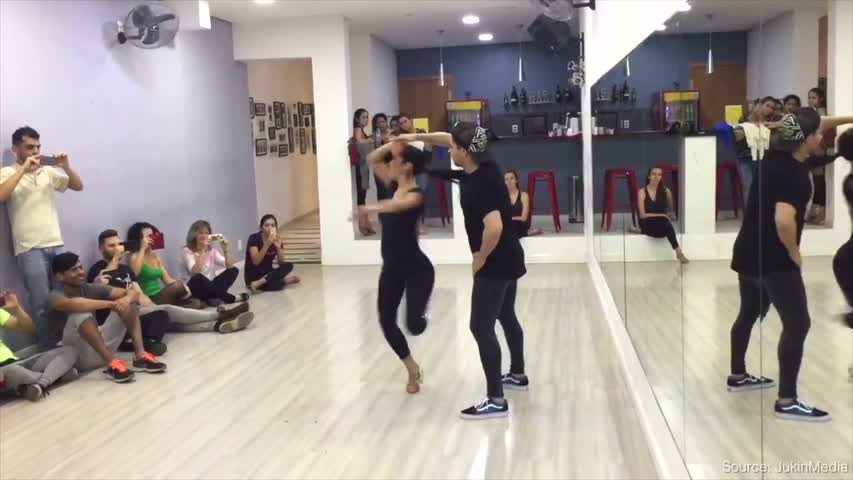 Woman Spins a Hundred Times at Dance Lesson