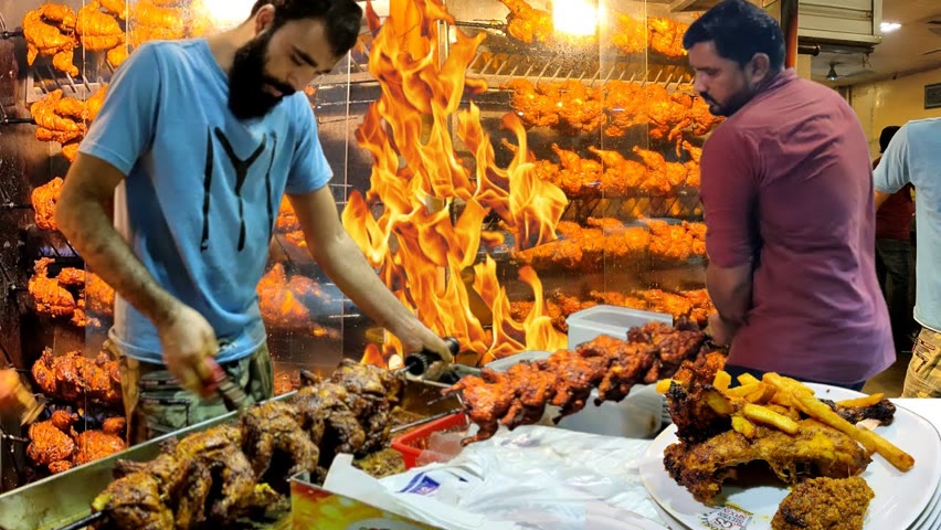 Double Masala Roasted Chicken | Karachi Food Street - Special Lahori Chicken | Chicken Chargha