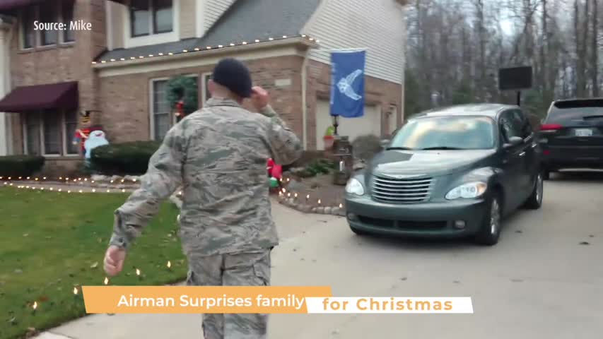 Airman Surprises Family For Christmas