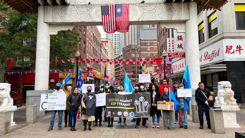 10/1 Protest against CCP in Boston - 「十一」波士頓無升旗 仍有反共遊行