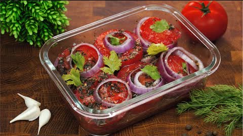 Tomatoes and Onions Appetizer Recipe! The Whole Secret is in Marinade! Easy and Quick to Cook