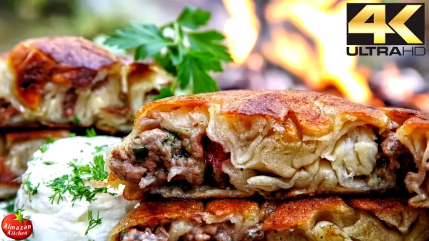 Primitive Cooking 4K - Hand-Made Borek Recipe (RELAXING COOKING THREAPY)