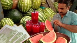 Chilled Ice Watermelon Juice | Summer Refresher | Amazing Watermelon Cutting Skills