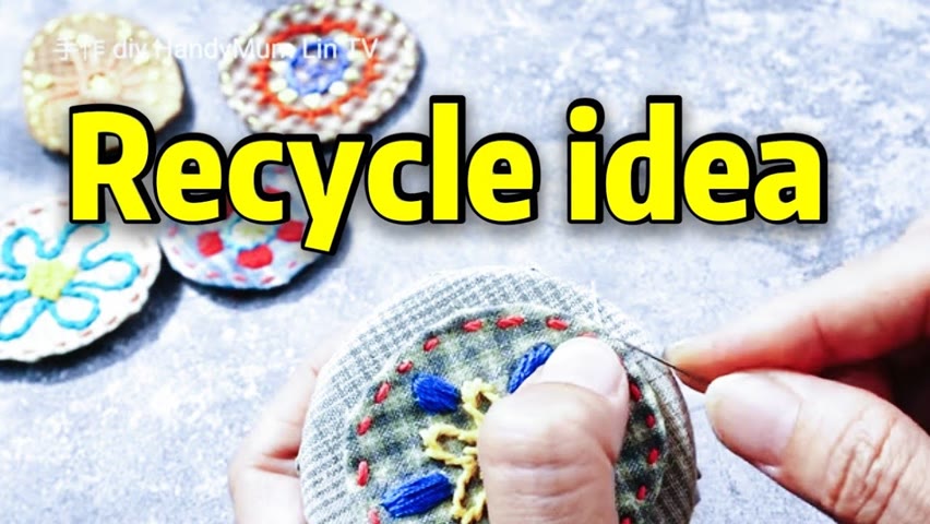 Recycle idea / Jar Lid With Pin Cushion /防尘针插 #HandyMumLin