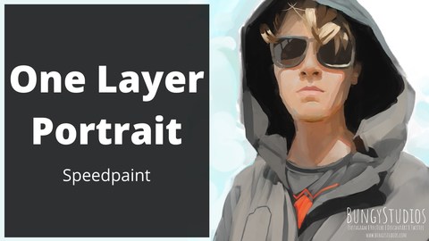 One Layer Digital Portrait Painting (Commission for @j4cob_kelderm4n on Instagram) || Speedpaint