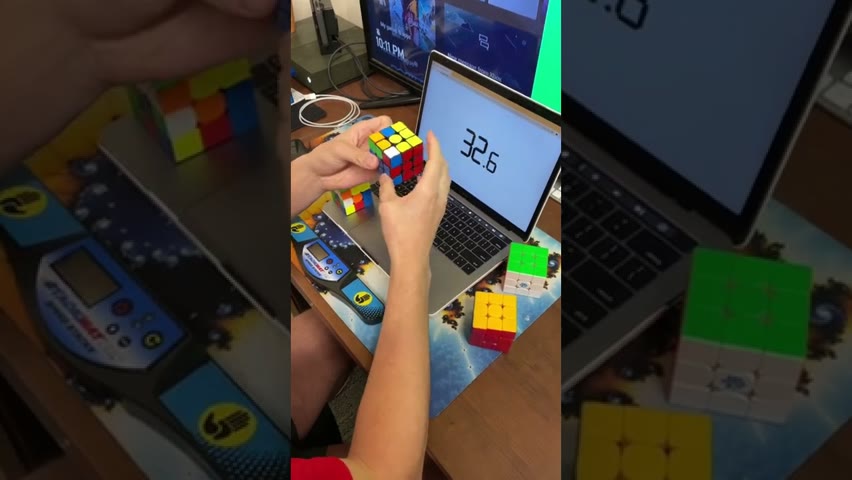 Four Rubik’s Cubes Solved In Under A Minute