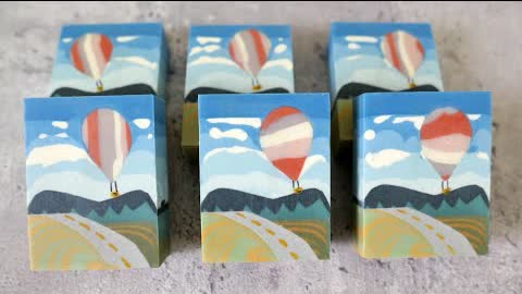 熱氣球風景皂 - Balloon Festival scenery handmade soap for the soap challenge club (January, 2020) - 手工皂